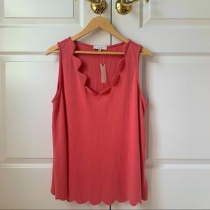 NWT Anthropologie eri + ali pink scallop tank top
